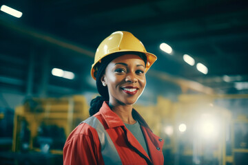 Portrait of afro america woman in work clothes