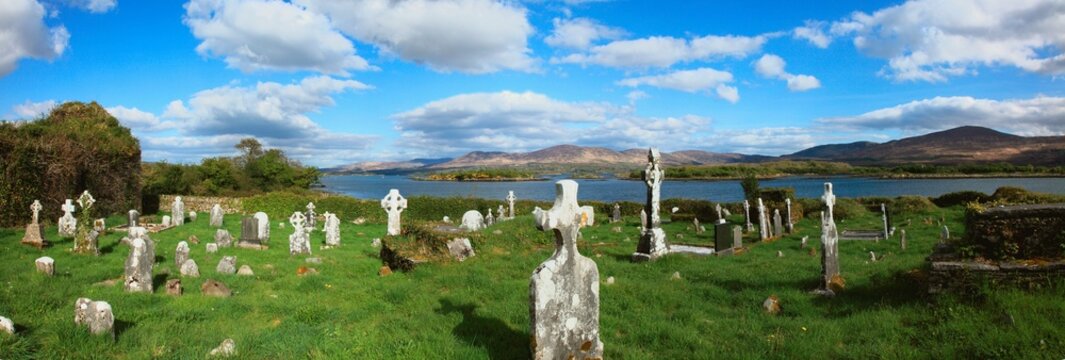 The Old Graveyard On Kenmare Bay Near Kenmare; Templenoe, County Kerry, Ireland