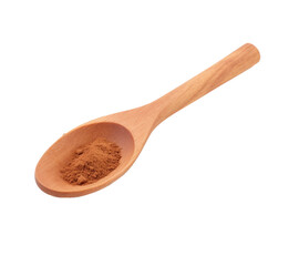 A Wooden Spoon of Cinnamon Spice Isolated on a Transparent  Background
