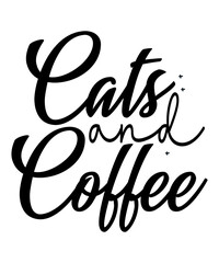 Cats And Coffee SVG Cut File