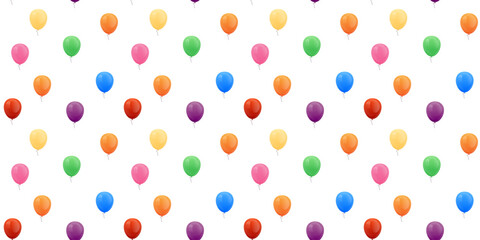 Seamless pattern with multicolored balloons. a template for children's things, wallpaper, wrapping paper, for a birthday. vector illustration