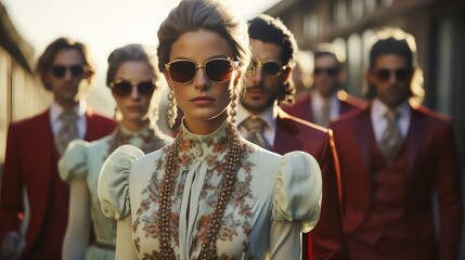 Obraz premium Models are wearing italian fashion creation.