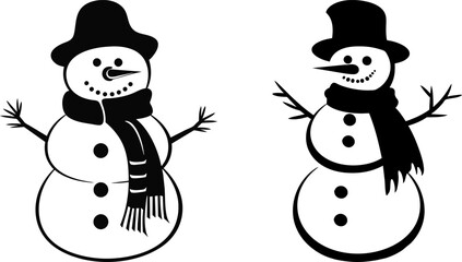 Abstract Christmas Snowman Silhouette Illustration, can be used for business designs, presentation designs or any suitable designs.