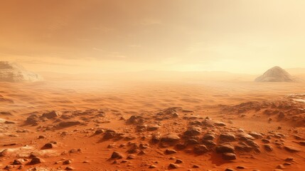 landscape mars dust deposition illustration red desert, beautiful geology, clay quarry landscape mars dust deposition