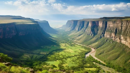  landscape african rift valley illustration africa outdoors, view kenya, east africa landscape african rift valley © sevector