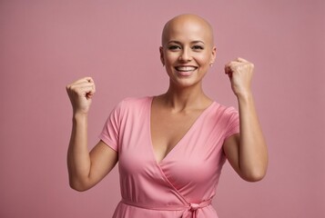 Breast Cancer Awareness pink gloves fight the cancer figure patient