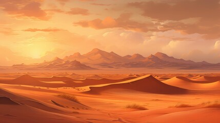 background dunes sunset sand illustration sun nature, sunrise desert, morocco sky background dunes sunset sand - obrazy, fototapety, plakaty