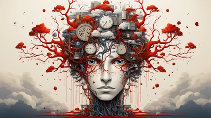 Illustrative visualization of symbolism and surrealism, the game of the idea of illusion and reality © aviavlad