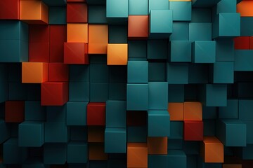 Pixel Perfect Qubic Block Housewall Design Sculpted Spectrum Colorful Wooden Blocks