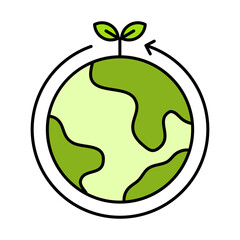 colorful world recycling icon on white background, icon design for apps, presentation, banner, sign, symbol, logo. Artificial intelligence icon concept. vector illustration.