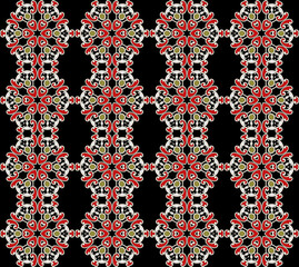 abstract Seamless floral pattern, with flowers on summer background, geometric template design for textiles, clothes, wallpaper	