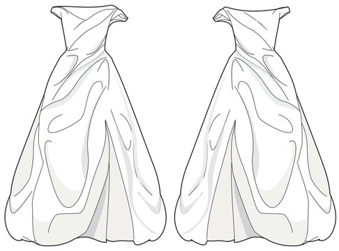 Illustration drawing white wedding dress hi-res stock photography and  images - Alamy