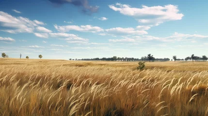 Foto op Plexiglas grass midwest tallgrass prairie illustration nature kansas, landscape sky, background hills grass midwest tallgrass prairie © sevector
