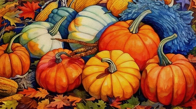 Harvest Festival of Thanksgiving, concept painting illustration, generative ai