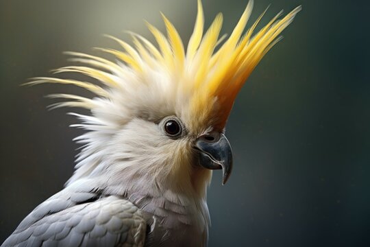 Affectionate Cockatiel bird. Colorful exotic pet. Generate Ai