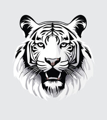 Head tiger black vector illustration