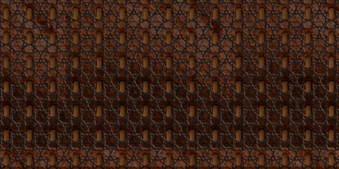 Bakery dark brown color seamless geometric pattern background with Bakery effect