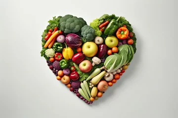 Zelfklevend Fotobehang heart made of fruits and vegetables © neirfy