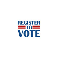 Vote on election day icon. Register to vote sign isolated on white background