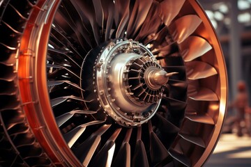 Aircraft turbine. Generative AI