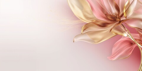 Beautiful abstract gold and pink floral design background. beautiful Generative AI AIG32