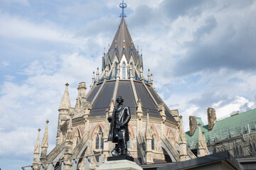 Beautiful view of the sculpture near The Parliament Hill in Downtown Ottawa, Canada
