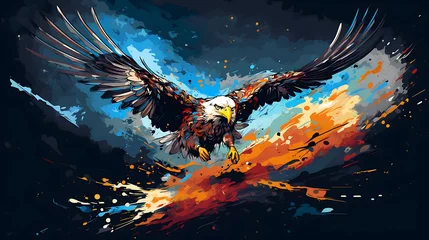 Foto auf Acrylglas Illustration of an sea eagle pop art © TimmiO