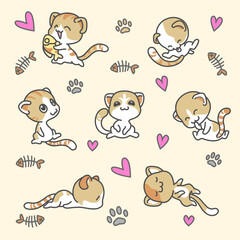Obraz na płótnie Canvas kawaii hand drawn kitten doodle