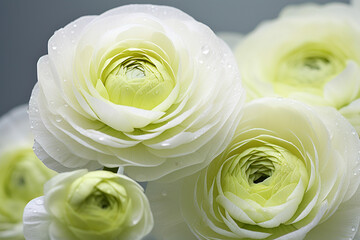 Elegant of Ranunculus Flower close up. Minimalist Modern Wedding Decor Inspiration