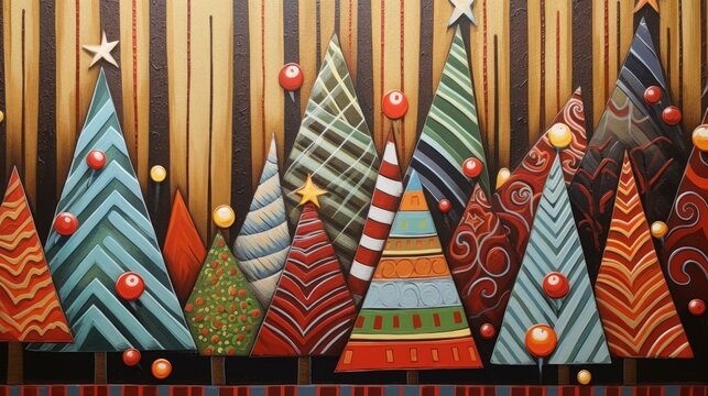 Christmas tree illustration, card for the holidays season in december