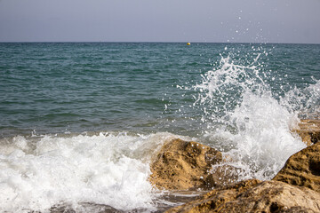 water flowing over rocks