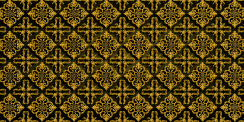Yellow and Brown color seamless geometric pattern background with Blur effect