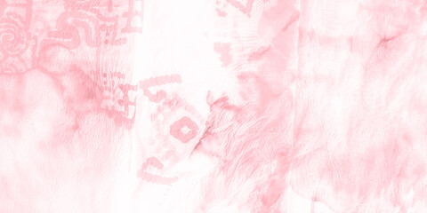 Pink Striped Tie Dyed Pattern. Pastel Shibori © Olga