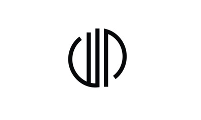 W and P letter monogram logo