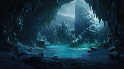 frost arctic permafrost caves illustration water melting, background texture, stone winter frost...