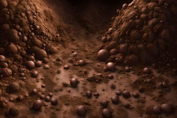Close-up view of fertile loam for the background - obrazy, fototapety, plakaty
