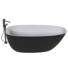 bathtub isolated on a white background, 3D illustration, and a CG render