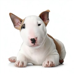 Obraz premium Bull Terrier's Paws and Whiskers: Furry Elegance, Generative AI