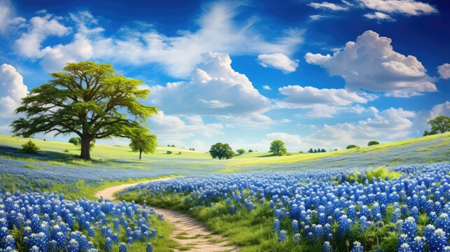 spring texas bluebonnets bluebonnet illustration beautiful nature, plant field, flowers floral spring texas bluebonnets bluebonnet