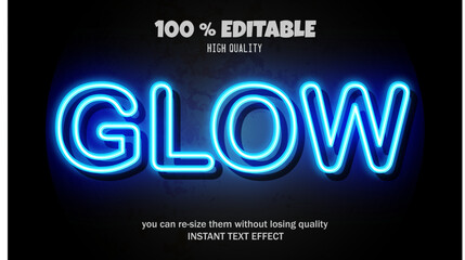 Vector neon sign text effect