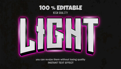 vector editable text effect neon light