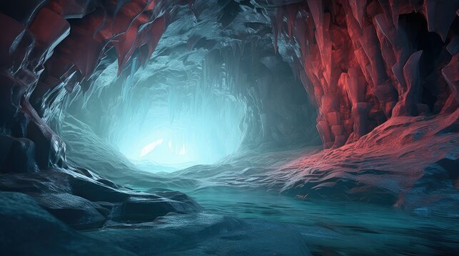 natural volcanic ice caves illustration spring tourism, mineral landscape, geology spa natural volcanic ice caves 54