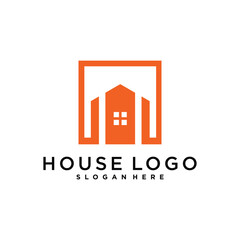 House logo design vector template with creative concept