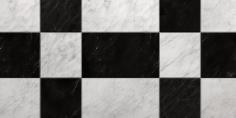 Checkers on the floor. Cracks may be seen in white cells. A vacant spot on the chessboard. Traditional way of thinking. Concept of the opposite. Space for copying. Seamless black and white pattern.