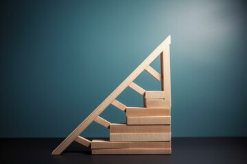 Success ladder with upward arrow. Generative AI