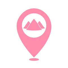 pink mountain location icon