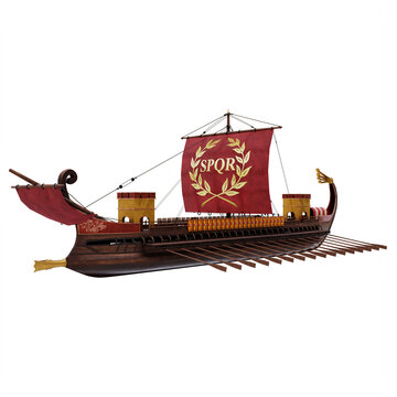 roman warship with red sails clip art preview
