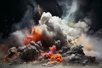 Eruption of ashes and gases. Generative AI