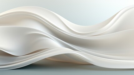 Abstract white interior background with soft shaped wavy architectural structure