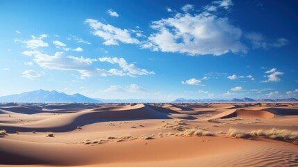 Fototapeta na wymiar beige sandy desert under a clear blue sky